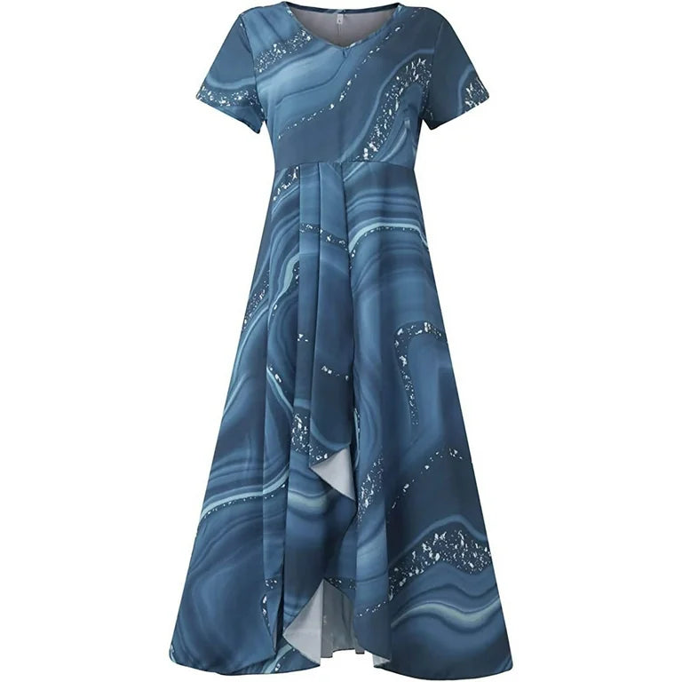 Stella™ | Robe midi avec motif tourbillon et décolleté en V