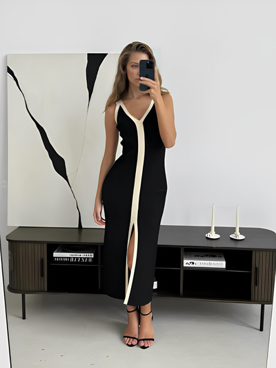 Ivoire | Robe à décolleté en V