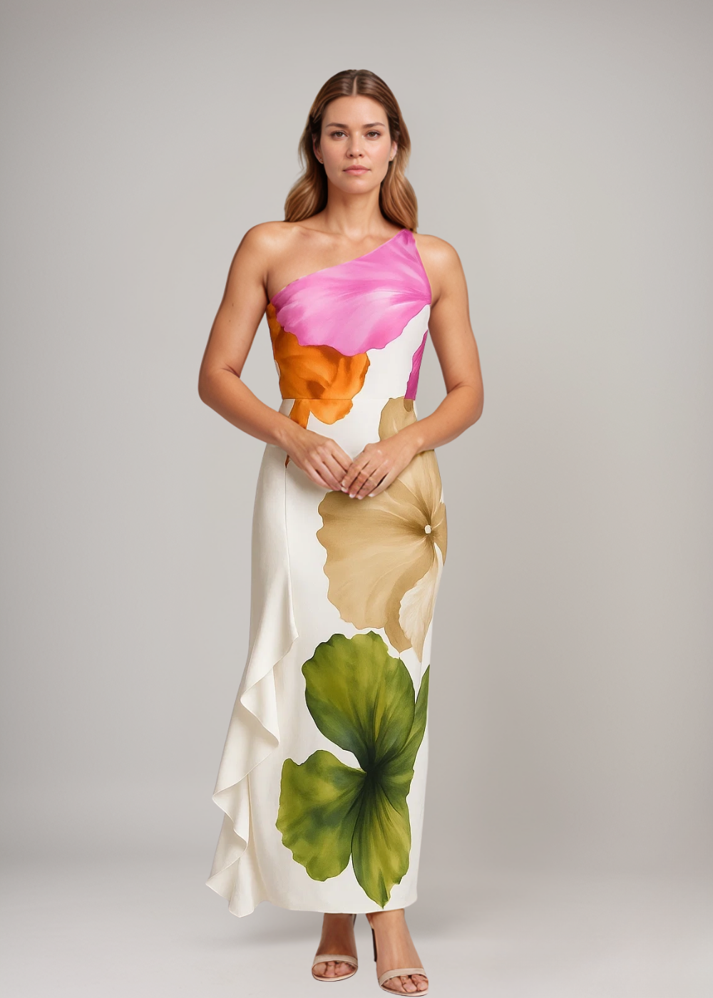 Jorgina™ | Robe maxi à épaule dénudée avec volants