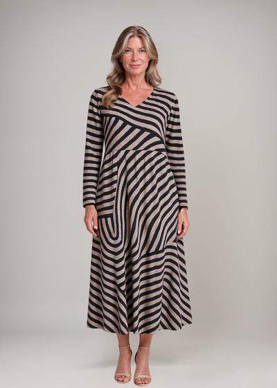 Belinda™ | Robe maxi rayée avec décolleté en V