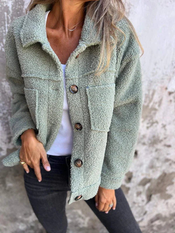 Dion - Veste en laine courte avec revers