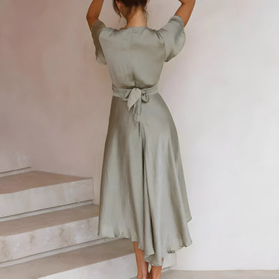 Elina™ | Robe midi avec détail de nœud