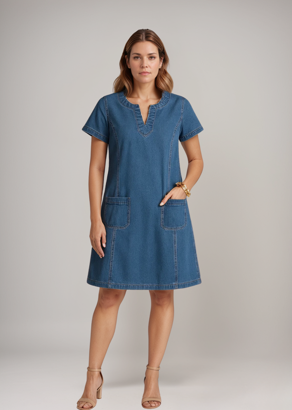 Raquel™ | Robe tunique en jean avec poches