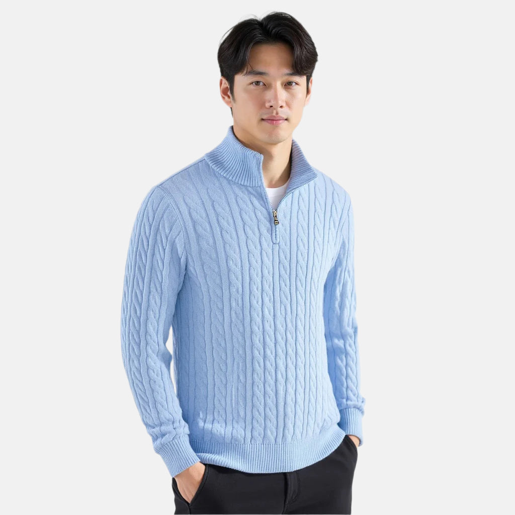 Giuseppe - Pull en tricot de luxe avec fermeture éclair