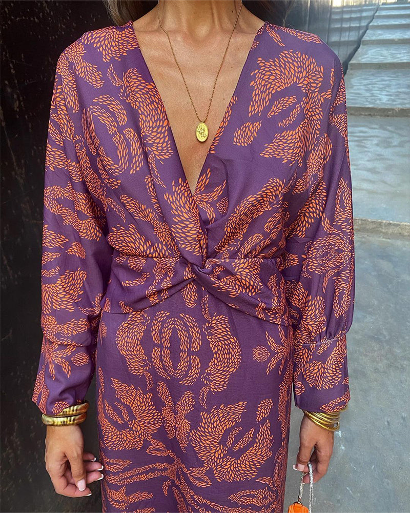 Frieda™ | Robe Midi à Motif Baroque
