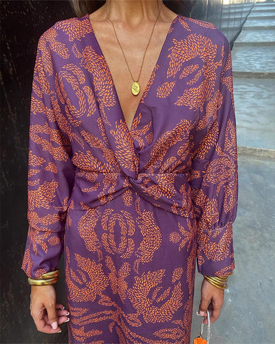 Frieda™ | Robe Midi à Motif Baroque