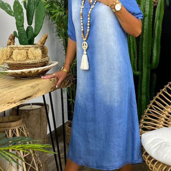 Mélina I Robe d’Été en Denim Léger