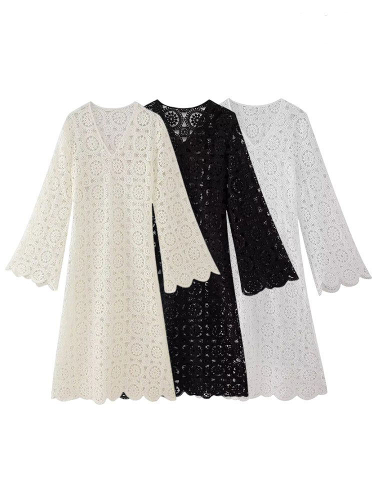 Celeste - Midi Crochet Robe