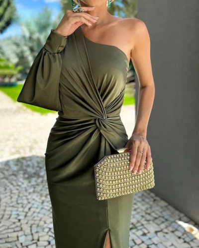Clarisse™ | Robe Drapée à Épaule Unique