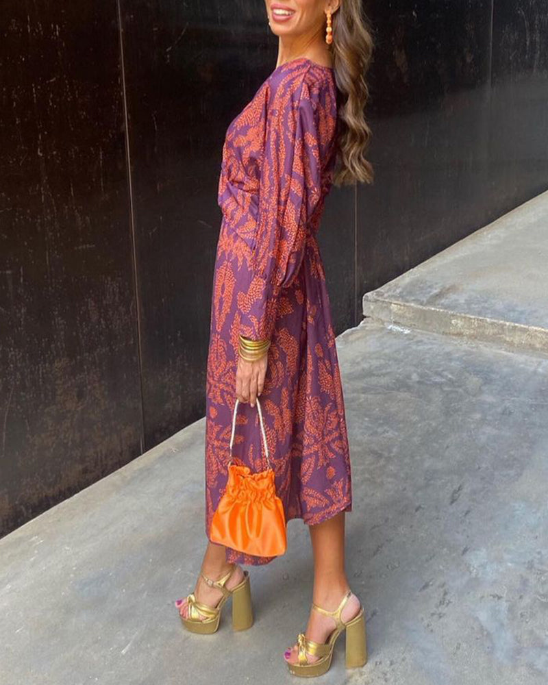 Frieda™ | Robe Midi à Motif Baroque