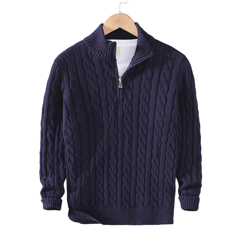 Giuseppe - Pull en tricot de luxe avec fermeture éclair