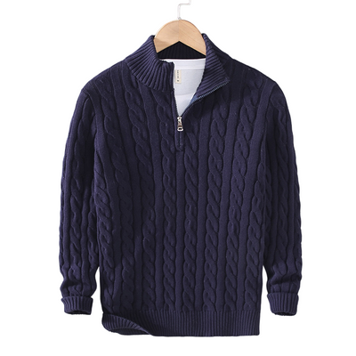 Giuseppe - Pull en tricot de luxe avec fermeture éclair