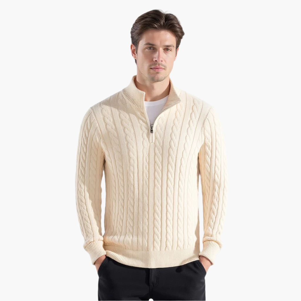 Giuseppe - Pull en tricot de luxe avec fermeture éclair