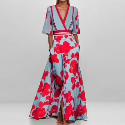 Elise™ | Élégance Florale Maxi-Robe