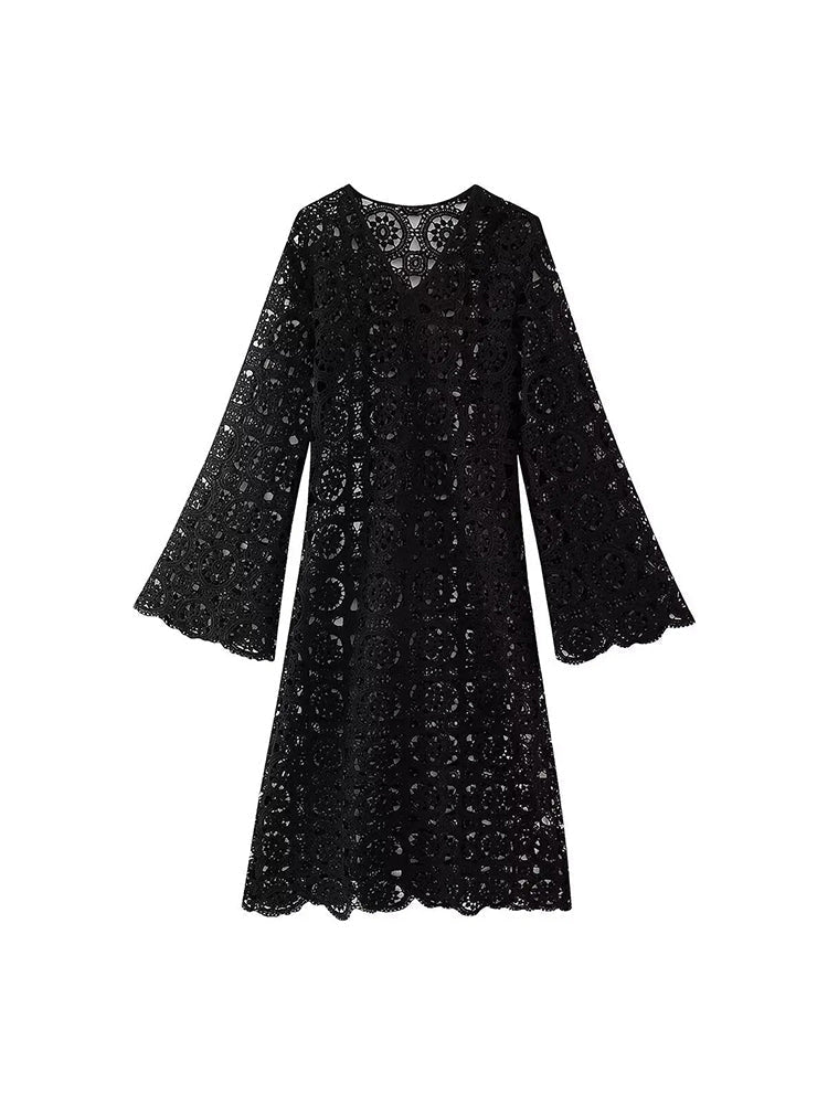 Celeste - Midi Crochet Robe