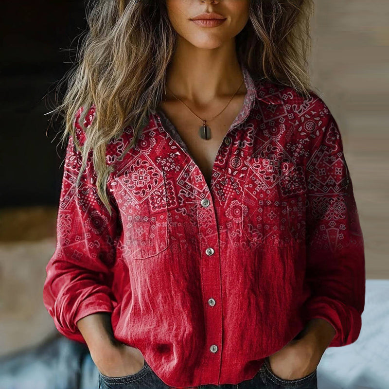 Morena™ | Blouse Imprimée Vintage