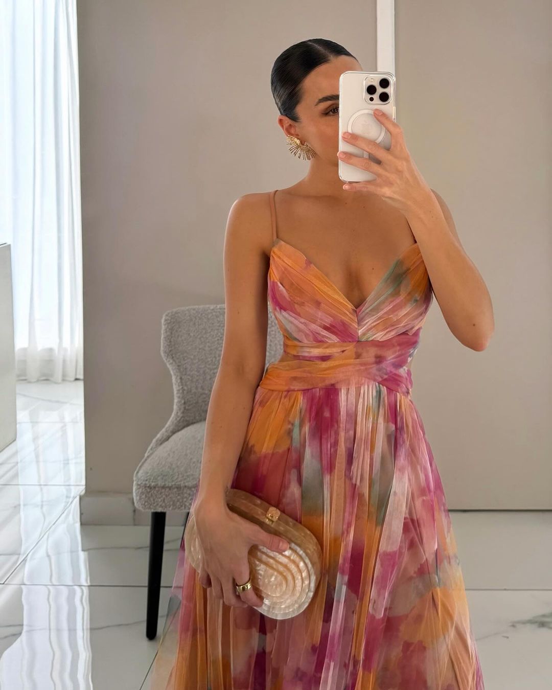 Liora™ | Robe Maxi Élégante avec Imprimé Aquarelle
