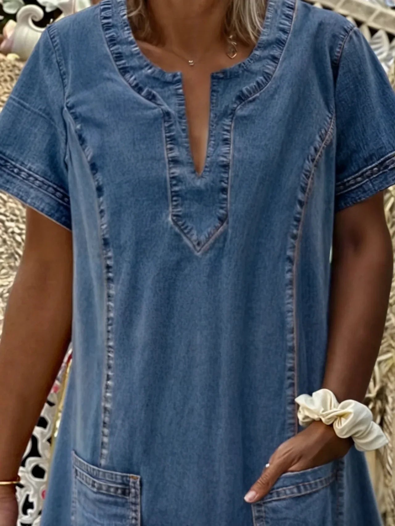 Raquel™ | Robe tunique en jean avec poches