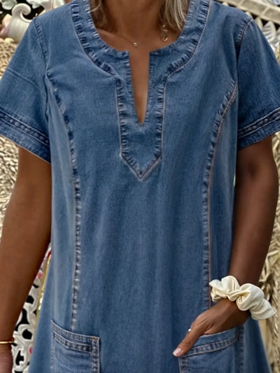 Raquel™ | Robe tunique en jean avec poches