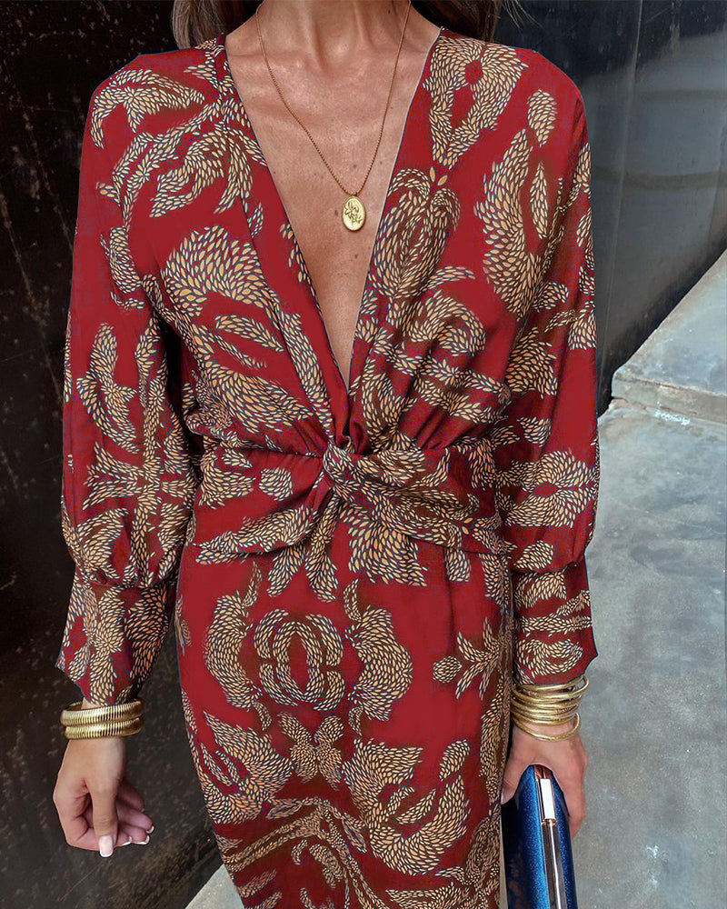Frieda™ | Robe Midi à Motif Baroque