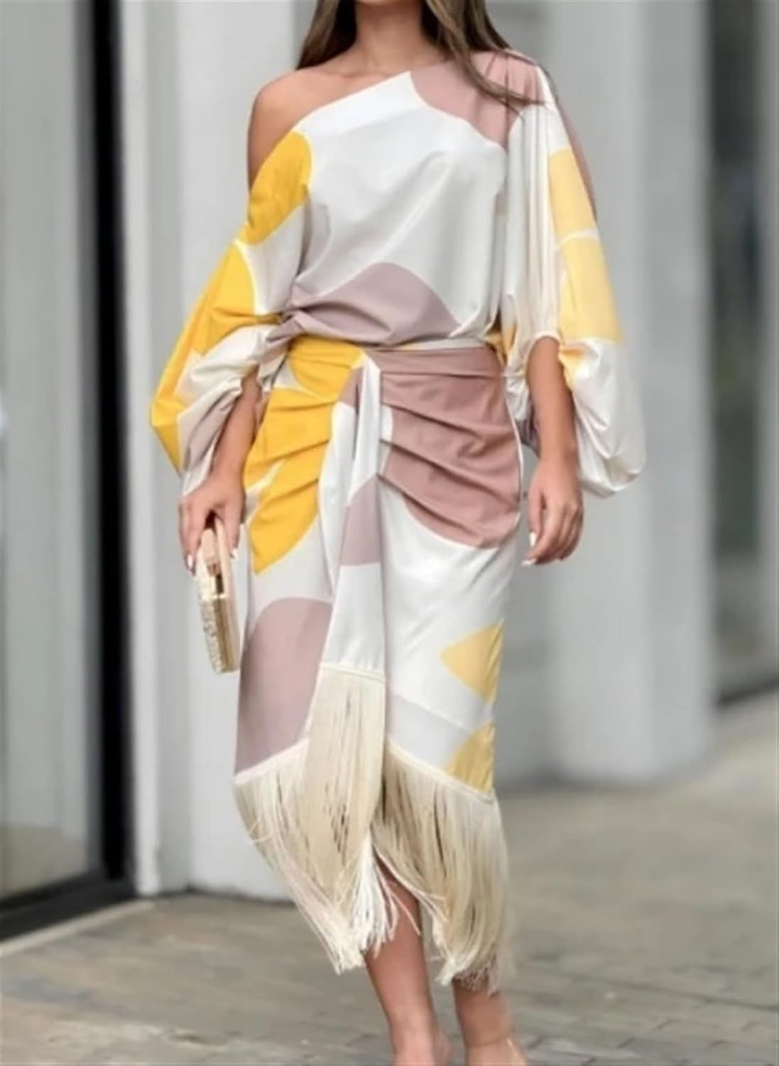 Talia™ | Robe en satin avec manches bouffantes