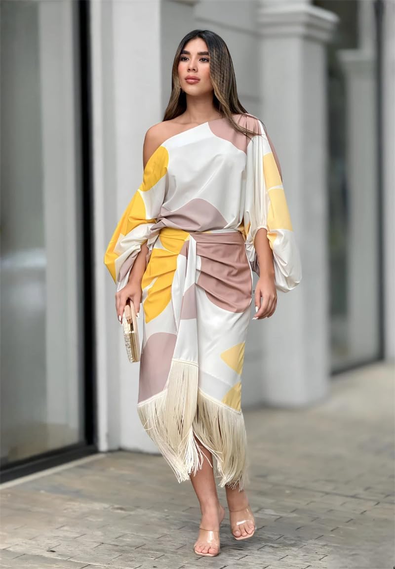 Talia™ | Robe en satin avec manches bouffantes