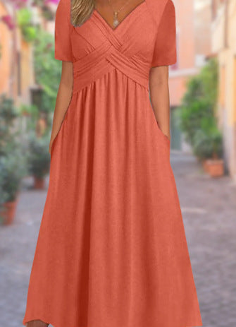 Delilah™ | Robe midi avec couture à la taille et poches