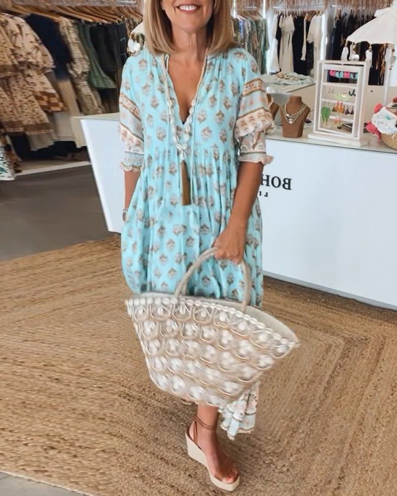 Hilga™ | Tunique Boho avec Franges