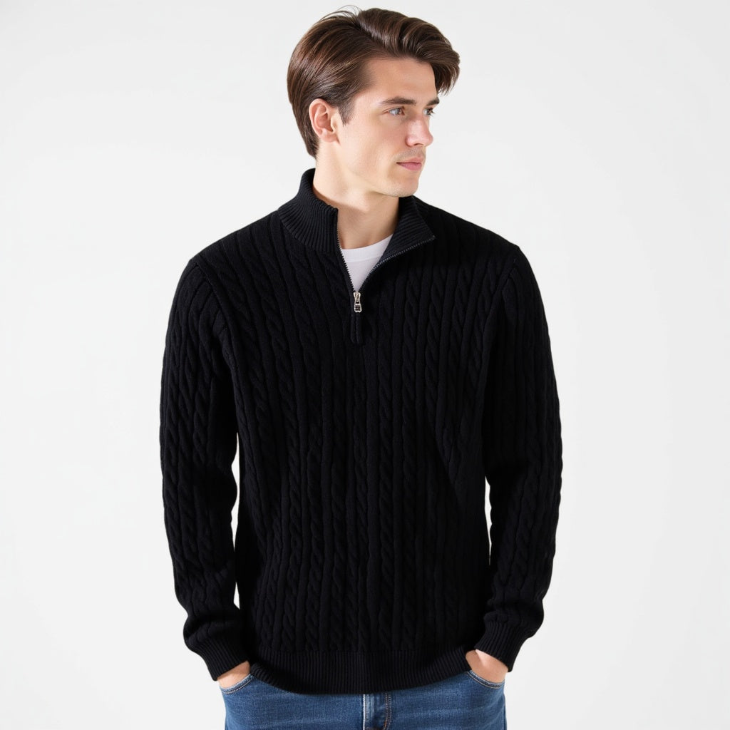 Giuseppe - Pull en tricot de luxe avec fermeture éclair