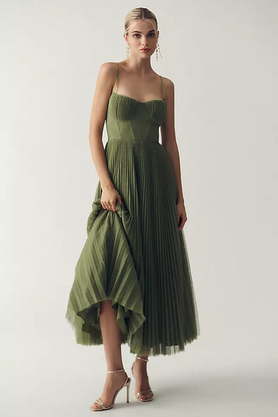 Elara™ | Robe plissée en tulle avec corset