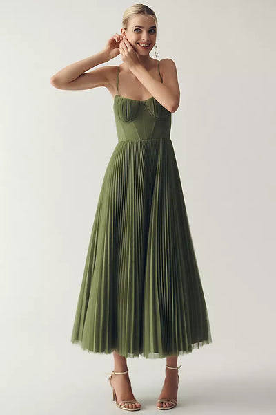 Elara™ | Robe plissée en tulle avec corset