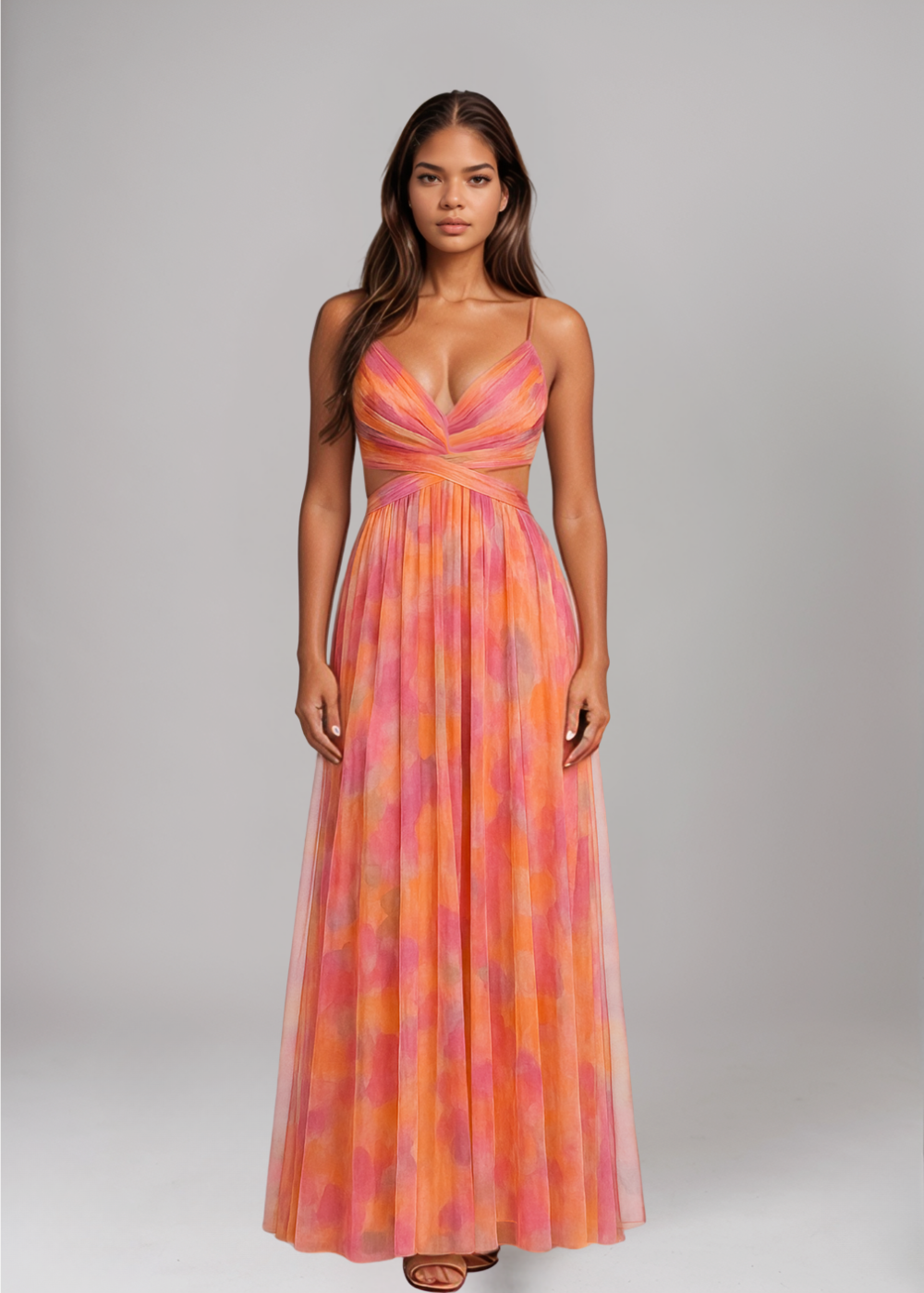 Liora™ | Robe Maxi Élégante avec Imprimé Aquarelle