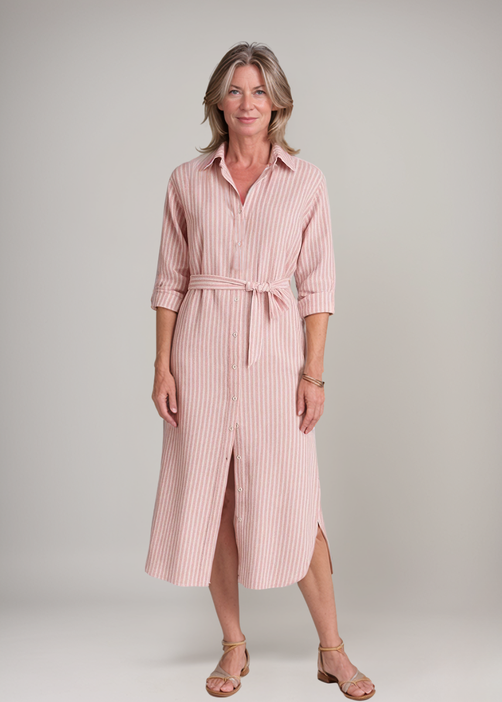Della™ | Robe chemise rayée