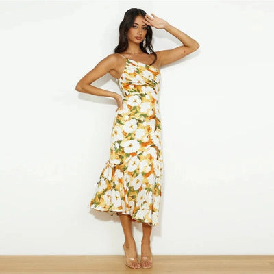 Viktoria™ | Robe maxi asymétrique à motif floral