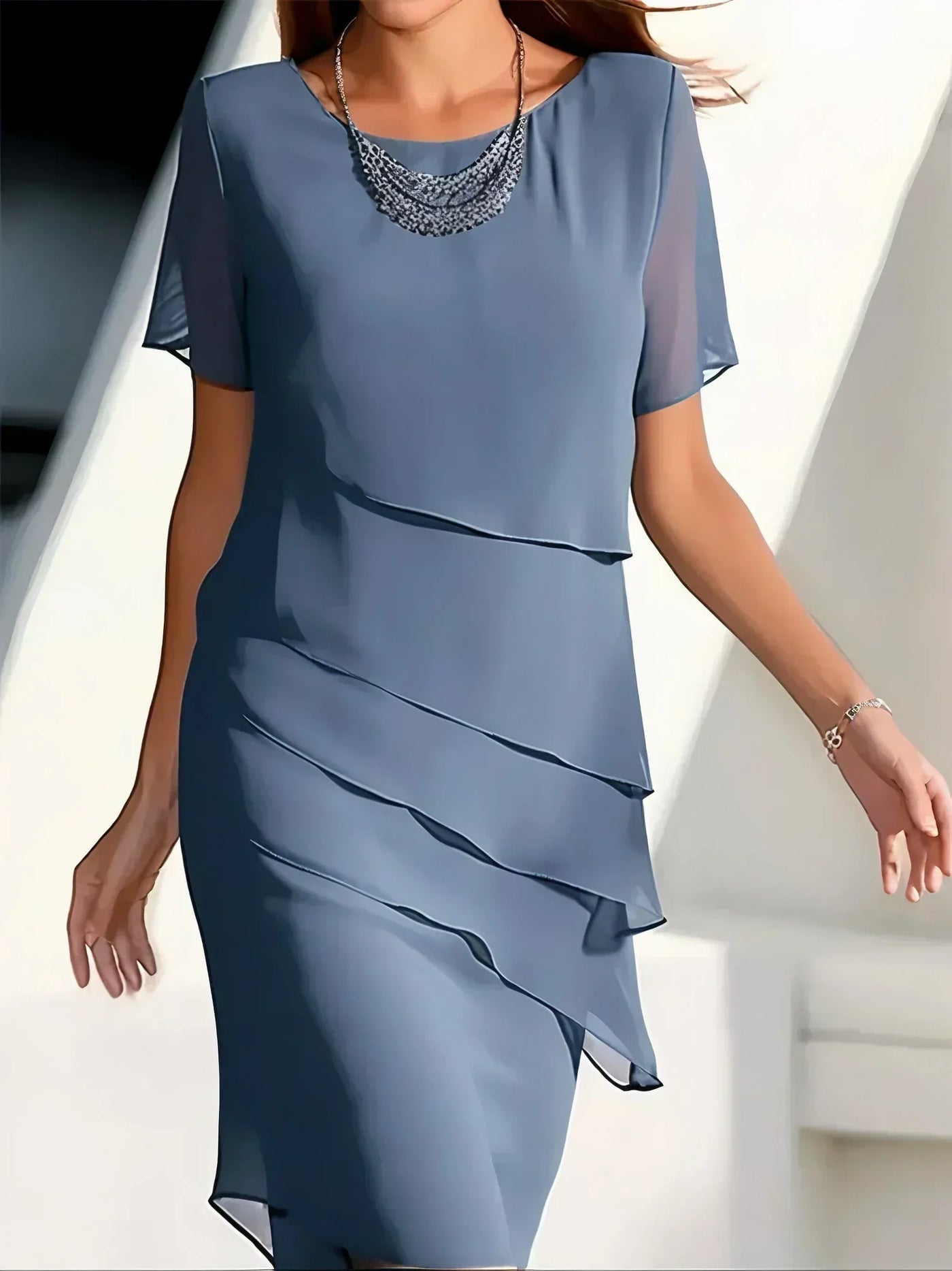 Juna™ | Robe Midi en Chiffon