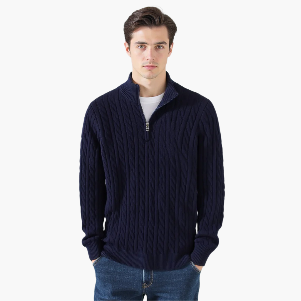 Giuseppe - Pull en tricot de luxe avec fermeture éclair