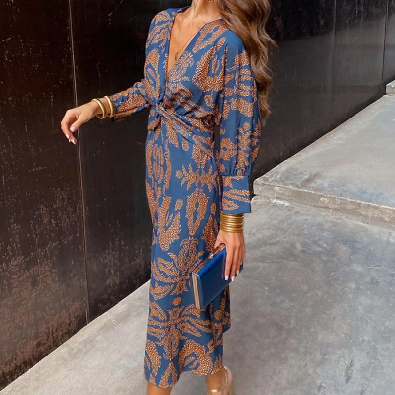 Frieda™ | Robe Midi à Motif Baroque