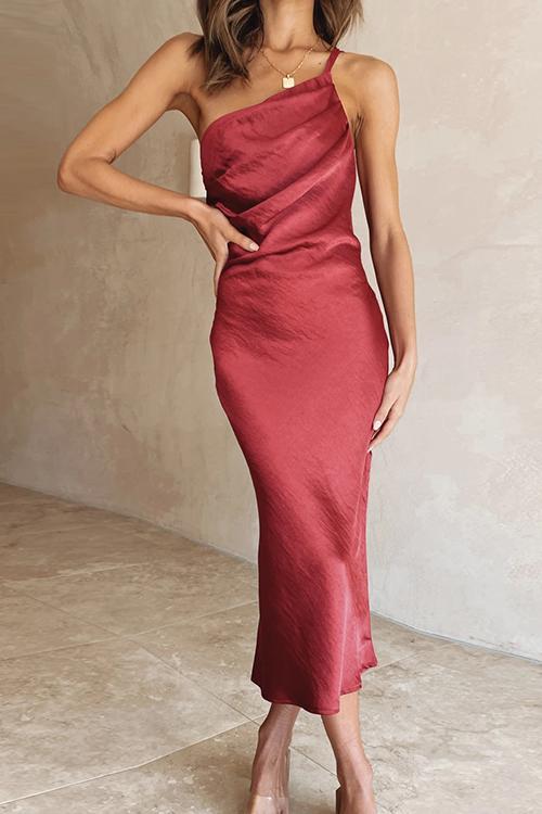 Nina | Robe midi à une épaule