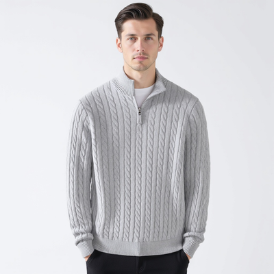 Giuseppe - Pull en tricot de luxe avec fermeture éclair