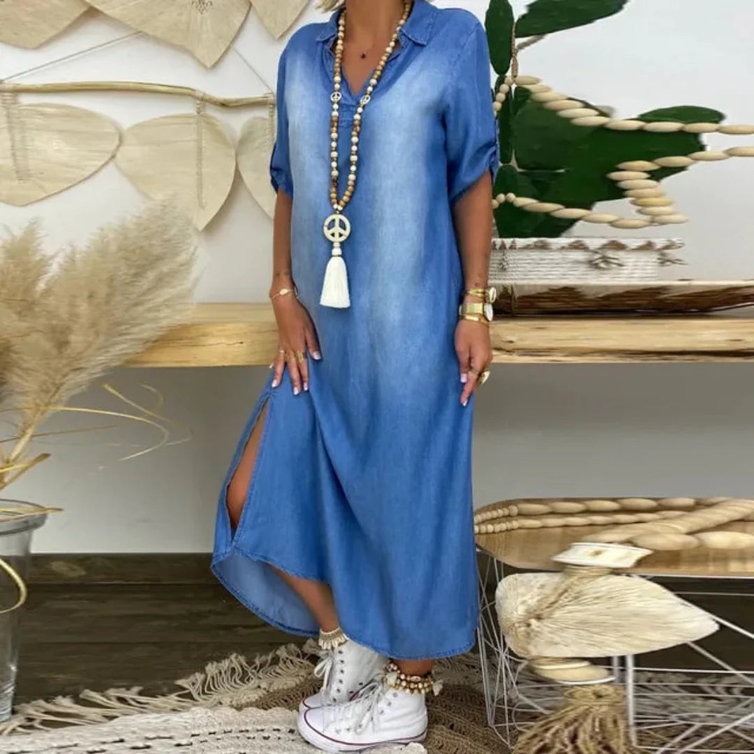 Mélina I Robe d’Été en Denim Léger