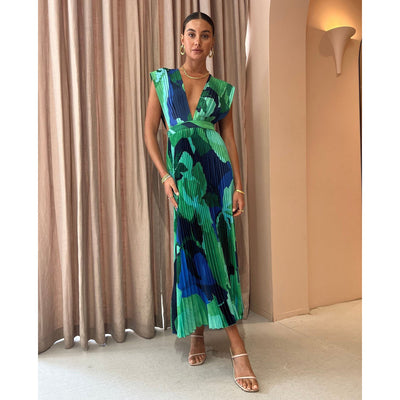 Stella | robe maxi plissée