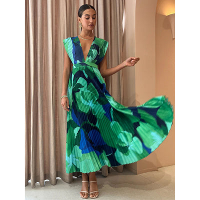 Stella | robe maxi plissée