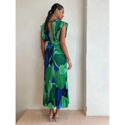 Stella | robe maxi plissée