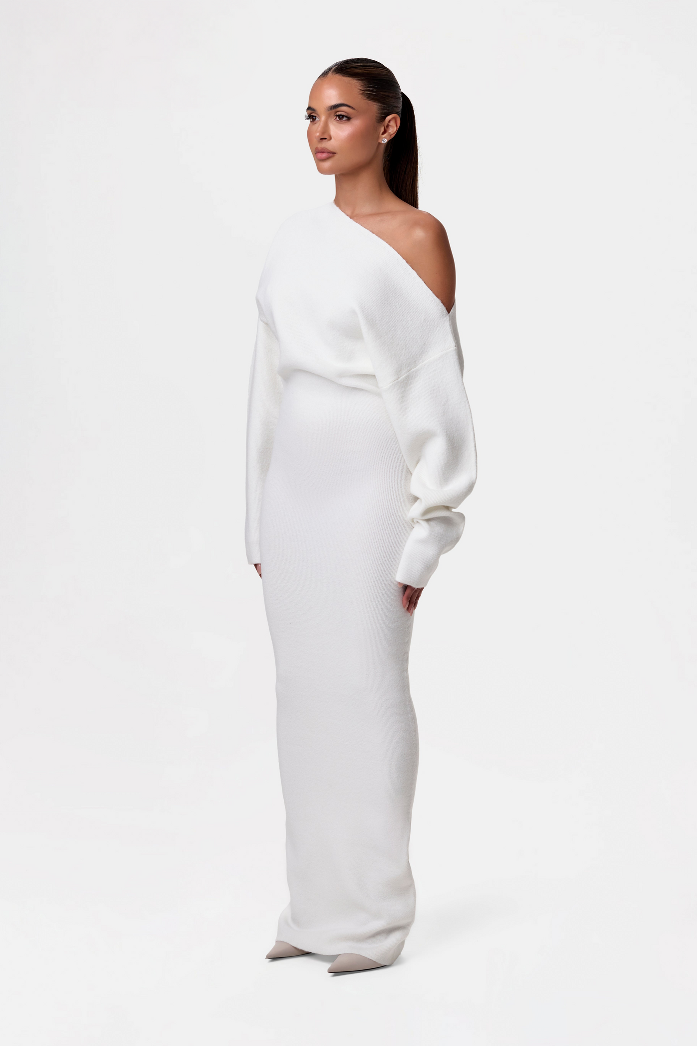 Rosalie™ | Robe maxi en tricot sans épaules