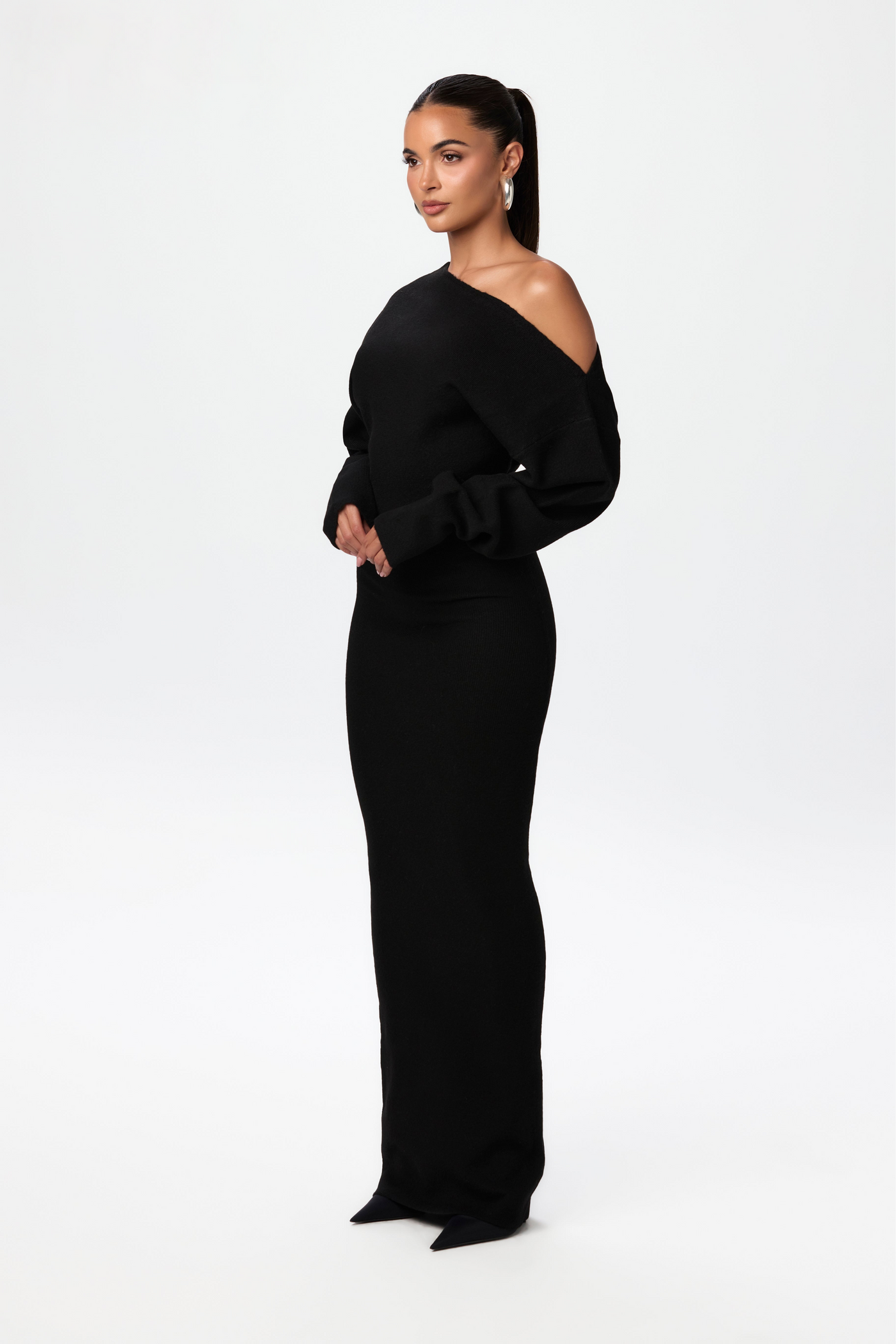 Rosalie™ | Robe maxi en tricot sans épaules