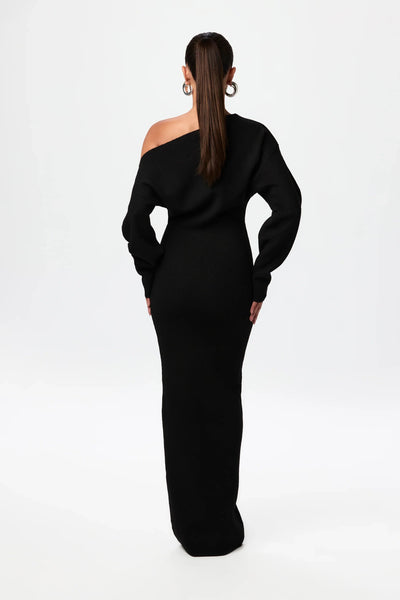 Rosalie™ | Robe maxi en tricot sans épaules