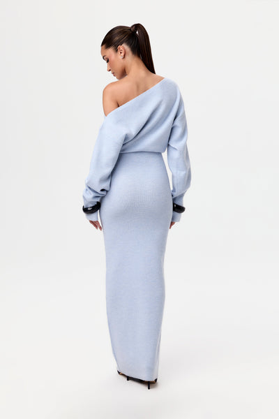 Rosalie™ | Robe maxi en tricot sans épaules