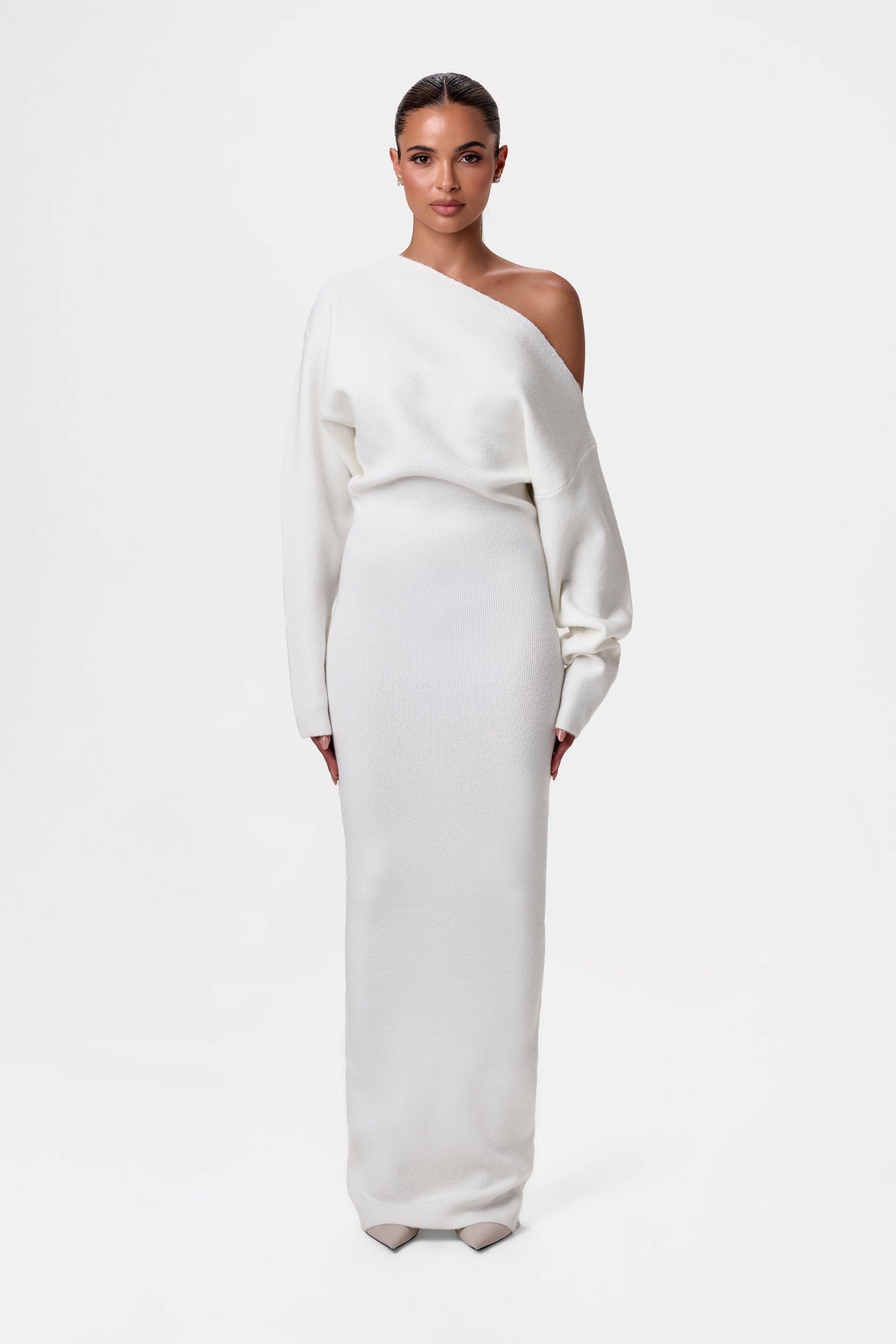 Rosalie™ | Robe maxi en tricot sans épaules