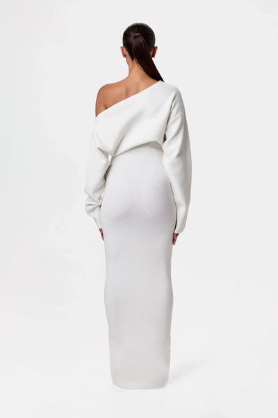 Rosalie™ | Robe maxi en tricot sans épaules