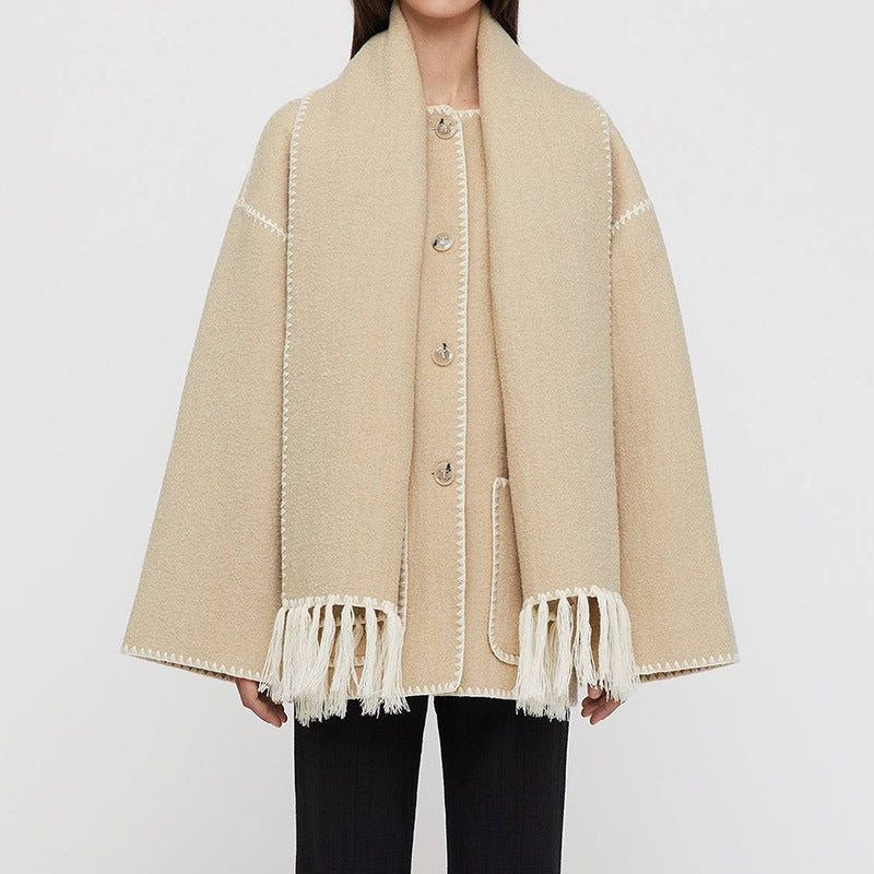 CELESTE I MANTEAU POUR DAMES EN LAINE AVEC ÉCHARPE